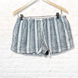 Mossimo Blue & White Cotton/Linen Striped Shorts Size Small
